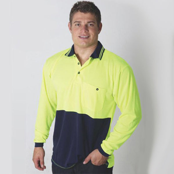 3366Hi Viz Long Sleeve Polo