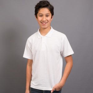 Raven Kids Polo White Front